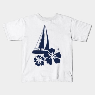 Pacific ocean sailing blue Kids T-Shirt